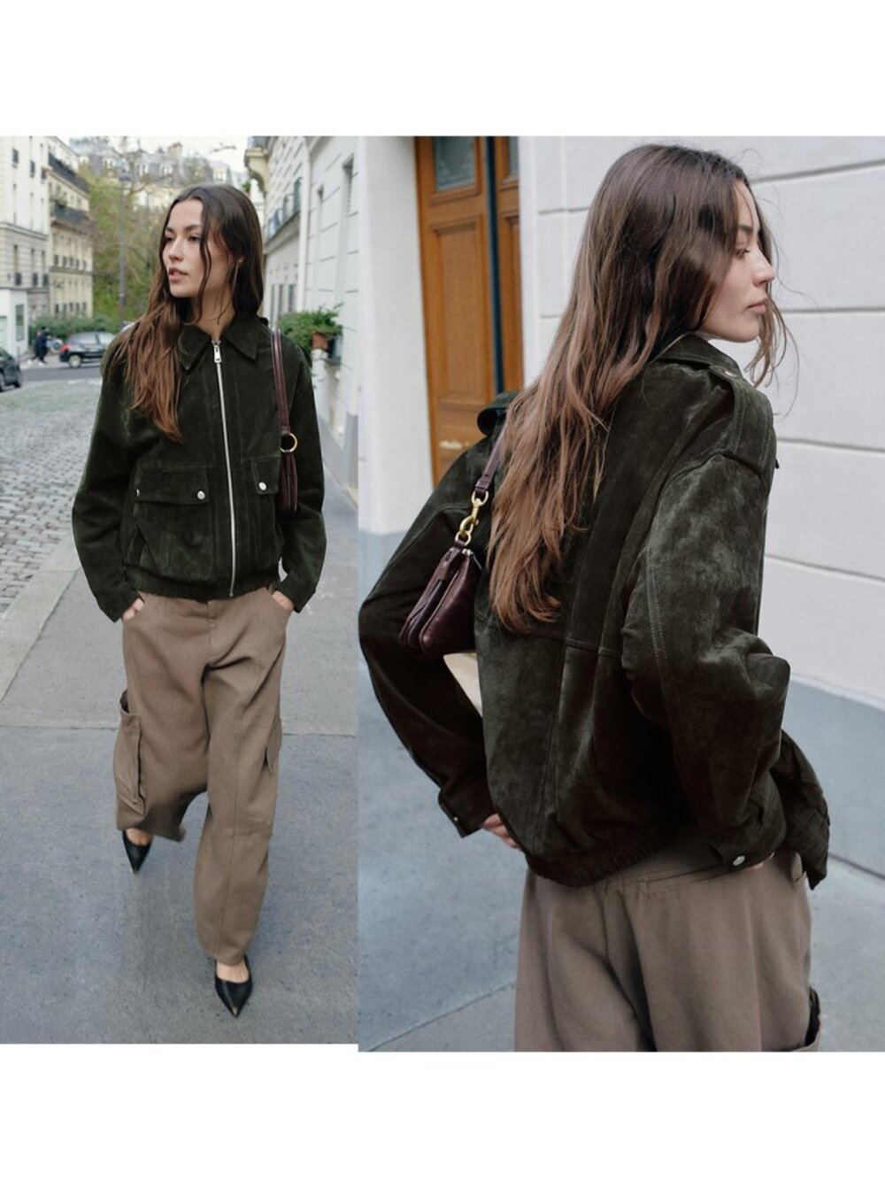 NEW ZARA 100% suede leather jacket 8073